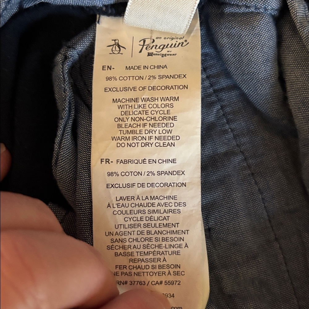 Men’s Penguin straight leg 30x32 navy twill pants - Picture 8 of 8